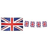 Boland 11620 - Dekorationsfahne Union Jack, 1 Stück, Größe 90 x 150 cm, England, Flagge & Wimpelkette Union Jack, Länge 10 Meter, Großbritannien, Nationalflagge, Fahnenkette, Kunststoffg