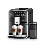 Melitta Barista TS Smart - Kaffeevollautomat mit Milchsystem, Kaffeemaschine mit Mahlwerk und 2-Kammer-Bohnenbehälter für 21 Kaffeespezialitäten, App Steuerung möglich, schw