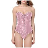 Sunnyuk Lila Korsett Kleid, Corsage Damen Schwarz Vintage Gothic Corset Top Korsett Top Elastische Taille Gürtel Mädchen Vollbrust Corsage Korsage Festlich Bequem Corsagen Bustier Piratenkostü