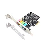Padarsey PCIe Soundkarte, 5.1 interne Soundkarte für PC Windows 7 mit Low Profile Halterung, 3D Stereo PCI-e Audiokarte, CMI8738 Chip 32/64 Bit Soundkarte PCI Express Adap