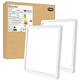 slochi (2 Stücke LED Deckenleuchte, 18W Ultra Dünn Deckenlampe Flach 2.1cm, 6500K Kaltesweiß Deckenleuchten Quadrat für Schlafzimmer,Bad,Flur,Kü