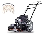 Scheppach Wiesenmäher Hochgrasmäher Benzin Black Edition HMP161-56B Motorsense Rasentrimmer Rasenmäher | 800 m2/h | 56cm Schnittbreite | 4,1PS/3kW | 4-Takt | Höhenverstellung 40–95mm | Seilzug