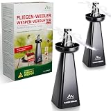 GARDIGO® Wespenwedler - 2er Set I Fliegenwedler mit einzigartiger Wespen Abwehr Schale | Fliegenabwehr, Fliegenvertreiber, Wespenschutz, Mückenabwehr | Insektenschutz gegen Fliegen, Wespen, Mück