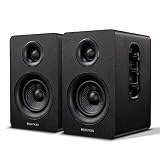 Sanyun SW208 3' Aktive Bluetooth 5.0 Regallautsprecher - 60W-Kohlefaser-Lautsprechereinheit - eingebauter 24-Bit-DAC - dynamischer 3D-Surroundsound – 2.0 Computer-PC-Monitor (Paar, schwarz)
