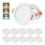 Sineyon LED Einbaustrahler 230V 68mm, 10er Set LED Spots Flach Warmweiß Neutralweiß Kaltweiß, 5W Deckenspots Weiß 65-80mm Lochmaß, Einbauleuchten Spots Deckenleuchte für Badezimmer Kü