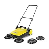 Kärcher Kehrmaschine S 4 Twin 2-in-1, gelb/schwarz, (Max. Flächenleistung: 2400m²/h, 2 Seitenbesen, Kehrbehälter: 20 l, Arbeitsbreite: 680 mm) + Seitenbesen-Set für feuchtes Kehrg