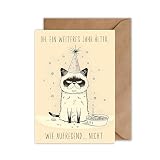 WBdesignz Lustige Geburtstagskarte mit Umschlag - Katzen Geburtstag Karte mit lustigem Spruch Glückwunschkarte zum Geburtstag Witzig (DIN A6)