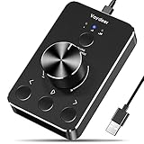 Vaydeer USB Lautstärkeregler: Audio Adjuster für PC & Computer-Lautsprecher, kompatibel mit Windows/Mac OS/Linux/Android - Schw