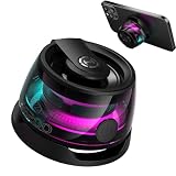 Edifier G200 Magnetischer Bluetooth-Lautsprecher, 5W Mini-Lautsprecher Kabellos mit Bluetooth 5.3, RGB-Licht, Spielmodus, 7H Spielzeit, tragbarer Telefonständer für iPhone, Reisen, Golfwagen - Schw