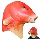 Trrymbbe Fischmaske, realistische Latex-Tiermaske, lustiges Fischkostüm für Halloween, Verkleidung, Cosplay-Partys lustig