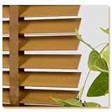 Horizontale Jalousien aus Holz für Fenster, Massivholz, 55/70/95/110/135 cm, Verdunkelung, Braun, 140 x 180