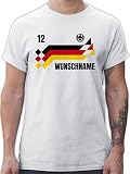 T-Shirt Herren - 2026 Fussball WM Fanartikel - Deutschland Trikot mit Name und Nummer Germany - XL - Weiß - Deutschland-t-Shirt em Tshirt 2024 fußball German Shirt Bedruckt fußball-Fanartik