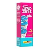 Decocino Zuckerschrift in Weiß Lebensmittelfarben-Schrift praktische Tube zur Beschriftung von Fondant & Glasuren Back-Deko für Torten, Kuchen & Cup-Cakes!