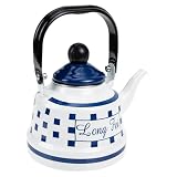 Cabilock Emaille Stahl Kaffeekanne Dickwandig mit Spitzem Ausguss Induktionsherd und Gasherd Geeignet Vielseitiger Wasserkocher für Tee Kaffee und Fruchtgetränk