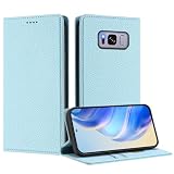 IMIRST Brieftaschen-Hülle für Samsung Galaxy S8, PU-Leder-Folio, magnetisch, RFID Blocker Kartenhülle, Ständer, kompatibel mit Samsung Galaxy S8, LZW Sky B