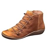 Stiefeletten mit niedrigem Absatz für Damen, einfarbig, Stahlkappe, Chelsea-Stiefel, Leder, Cowboystiefel, Braun, weich, bequem, breite Wade, Stiefeletten mit Reißverschlüssen, warme Winterstiefel fü