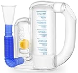 Youmang 5000ml Incentive Spirometer Lungentrainer – Tiefatmungstrainer mit Durchflussanzeige, abnehmbares Design für einfache Reinigung, postoperative Genesung & Atemwegsg