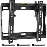 BONTEC TV Wandhalterung für 17-45 Zoll LED LCD OLED Plasma Flachbildfernseher, Ultra Dünn Neigbare TV Halterung bis 30 kg, max VESA 200x200 mm, Luftpolster und Kabelbinder E