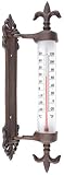 Esschert Design Fensterrahmenthermometer aus Gusseisen, PE, PS und Kerosin, 5,5 x 9,4 x 29,5