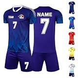 LAIFU Personalisierbare Fußballtrikots für Erwachsene Personalisierte Kindertrikots mit Namen, Nummern, Logo Atmungsaktive Fußballtrik