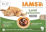 IAMS Delights Land Collection Katzenfutter Nass - Multipack mit Fleisch Sorten (Lamm, Rind, Huhn & Pute) in Sauce, Nassfutter für Katzen ab 1 Jahr, 12 x 85g