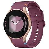 Wepro Kompatibel mit Samsung Galaxy Watch 7 Armband Silikon, für Galaxy Watch 6/5/5 pro/4/FE 40mm 44mm, Galaxy Watch 6 Classic 47mm, Nahtlose Verbindung Sport Weiches Ersatzarmband, Rotw
