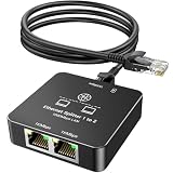 KiWiBiRD LAN Splitter 1 auf 2, Ethernet Splitter Switch 2port, Netzwerk Verteiler RJ45 Kabel Adapter HUB Netzwerkverteiler 1000Mbps für Cat 8 7 6 5 5e Kompatible mit Router TV Box PC Laptop PS5
