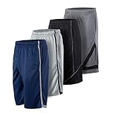 Essential Elements 4er Pack: Herren Dry-Fit schweißresistente Active Athletic Performance Shorts, Satz F, XX-Larg