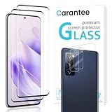 Carantee Schutzfolie für Panzerglas für Samsung Galaxy S20 FE Schutzglas, 9H Härte Kameraschutz für Samsung S20 FE Folie, 2+2 Stück Fingerabdruck-ID Blasenfrei Displayfolie für Galaxy S20 FE, Ultra HD
