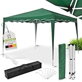 Juskys Faltpavillon Vivara 3x3 m - Pop-up Pavillon höhenverstellbar, UV50+ & wasserabweisend - Gartenzelt mit Tasche - Partyzelt für Garten - Grü