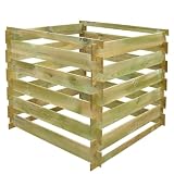 Lattenkomposter aus Holz, 0,54 m3 Fassungsvermögen, quadratischer Komposter für Gartenabfälle mit guter Durchlüftung