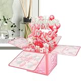 Valentinstagskarten, Valentinstags-Pop-Up-Karten | Kreative 3D-Grußkarte – romantische Paar-Verbindungskarten, lustige Valentinstags-Feierk