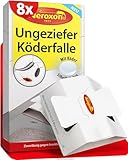 Aeroxon Ungeziefer Köderdose – 8X Insektenfallen zur Überwachung und Bekämpfung von Silberfischen, Schaben & anderem Ungeziefer – Silberfisch Köder, Ungezieferfalle, Köderdose gegen Insek