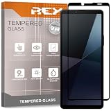 REY 3D Bildschirmschutz aus gehärtetem Glas für Sony Xperia 10 VI, Schwarz, Displayschutzfolie 9H+ Härte, Anti-Kratzen-Öl-Bläschen, Voller Schutz, 3D, 4D, 5D