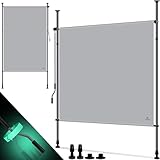 KESSER® Klemmmarkise Senkrechtmarkise 100x310cm Ausziehbar & Blickdicht Vertikalmarkise mit Handkurbel ohne Bohren Balkon-Sichtschutz & Windschutz für Garten & Terrasse Wasserfest G