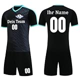 OXOQAQ Fussball Trikot Kinder Set Personalisiert Fußball Trikot Set Jungen mit Namen Nummer Team Log