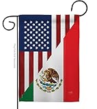 Breeze Decor HG108205 Flaggen der Welt mit US-Mexiko-Freundschaftsflaggen der Welt, dekoratives vertikales Haus, 71,1 x 101,6 cm, Garten 33 x 47 cm, doppelseitig Garden Flag 13'x 18.5'