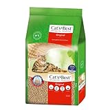 Cat's Best Original Katzenstreu, 100 % pflanzliche Katzen Klumpstreu mit maximaler Saugkraft – bekämpft Gerüche natürlich aktiv, 17,2 kg/40