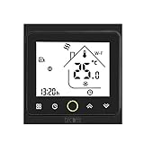 Decdeal Intelligentes Raumthermostat mit App-Steuerung,kompatibel mit Alexa/Google Home Boiler Wasser/Gas für Haus - 5A Wifi Schw
