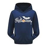 Sunfashion Mädchen Sweatjacke 128 Mädchen Halloween Langarm Cartoon Drucke Warme Hoodie Pullover Tops Kinder Mädchen Shirt 140 (Navy, 9-10 Years) Halloween Kostüm M