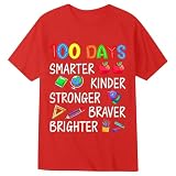 Tshirt Kinder Mädchen Kurzarm-Shirt mit Grafikdruck weiches Baumwoll- Alltagstrikot für Spiel Schule Bequeme Freizeitmode (Red, 4-5 Years)