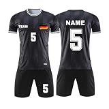Benutzerdefiniert Fußball Trikot T-Shirt Shorts 2 Teiliges Set Jeder Name Nummer Team Logo - Fußballtrikot Kinder Männer Jungen Personalisierte Fußballtrik