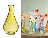 NaDeco Glasvase Ø9x16 cm – Vintage Deko-Vase mit Blumenmuster – 8 Farben – Glasflasche für Trockenblumen, Frischblumen & Stabkerzen – Dekovase Retro-StilㅤOck