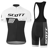 SIKLIN Rennrad Trikot Kurzarm Herren Set, Fahrradbekleidung Herren mit 5D-Gelpolster, Fahrradtrikot mit 5 Taschen S