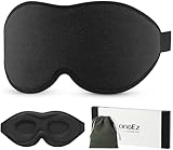 onaEz 3D Schlafmaske für Herren und Frauen, 2024 Total Licht Blockierendes Augenmaske, 12mm Vertiefte Augenhöhlen & Erhöhen Nasenpads, Schlafbrille aus Seide für Reisen, Nickerchen, Schw