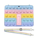 XZC Push Pop Fidget Toys Schutzhülle für Samsung Galaxy Tab 4 10.1 2014 Release Model SM-T530/T531/T535 Silikon Stoßfest Tablet Cover mit Klappständer und Lanyard (für Samsung Galaxy Tab 4 10.1)