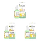 Garnier Serum-Crème gegen müde Haut und dunkle Flecken, 2in1 Tagespflege für mehr Glow und einen ebenmäßigen Teint, Mit Vitamin C, Skin Active, 50 ml (Packung mit 3)