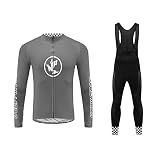 UGLY FROG Radtrikot Herren Langarm, Atmungsaktiv Radsport Bekleidung Winter, Warmes Thermovlies Fahrrad Anzug und Radhose mit 20D Lange Hosen für MTB