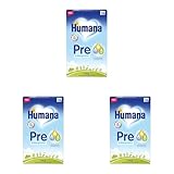 Humana Anfangsmilch Pre, von Geburt an, Milchpulver für Säuglingsmilch, zusätzlich zur Muttermilch oder als alleinige Pre Nahrung, Babynahrung mit DHA und nur Laktose, 350 g (Packung mit 3)