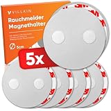 Villkin Rauchmelder Magnethalter - 5 Stück, ∅ 5cm - Magnetische Halterung für Feuer- und Rauchmelder ohne Bohren für alle Oberflächen - Schnelle und einfache Montage (5X, 5cm Durchmesser)